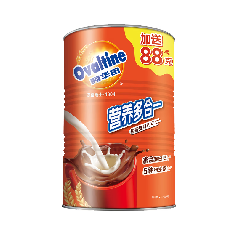 阿华田（Ovaltine）可可粉罐装400g 早餐代餐巧克力粉牛奶烘焙咖啡冲饮伴侣固体饮料