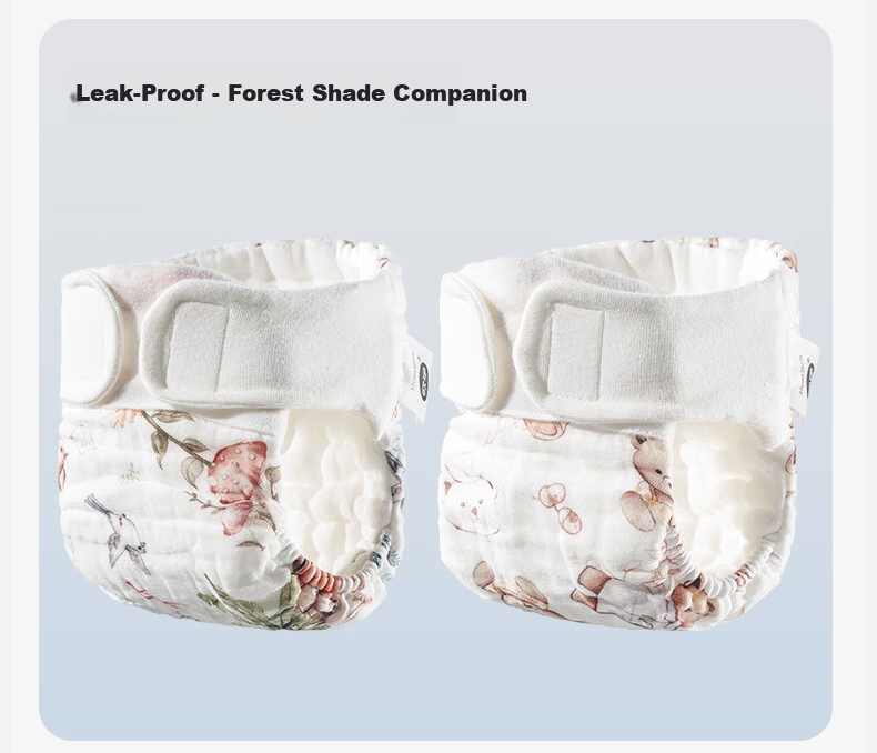 OUYUN Baby Washable Cotton Diaper Potty Training Pants Newborn White M 24