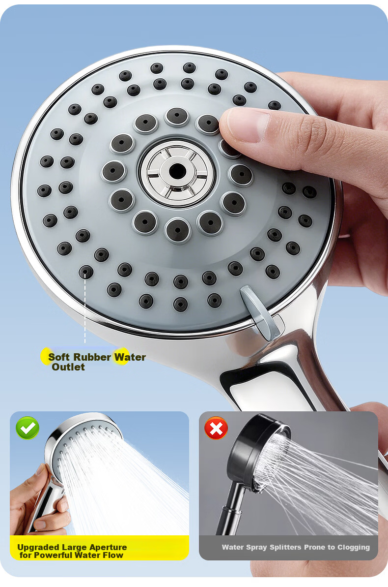 Haili Bathroom Large Hole Shower Head Shower Heater High Flow Handheld Shower Head Universal 09953 8