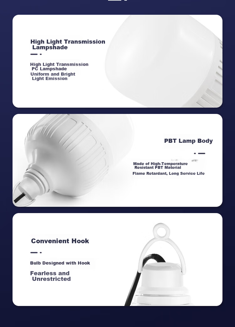 Biuyum LED Bulb for Night Market Stall 12-85V Direct Tricycle Battery Outdoor Portable Lighting Bulb with Pin Connector 40W 11