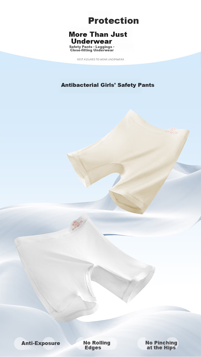 Miiow Kids Safety Shorts 3-Pack Girls Silk Gusset Three-in-One Anti-Exposure Boxer Briefs 1