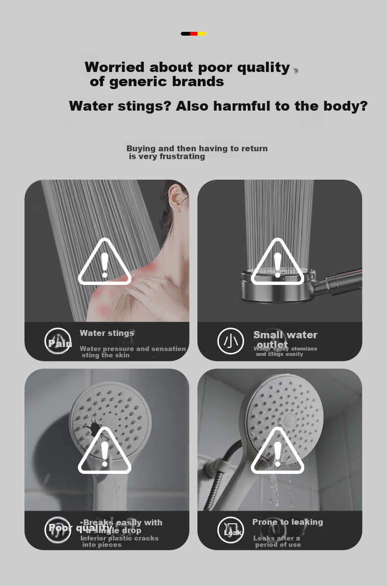 HOMK German Shower Head Bathroom Air-Boosting Shower Sprayer Bath Spray Nozzle 1