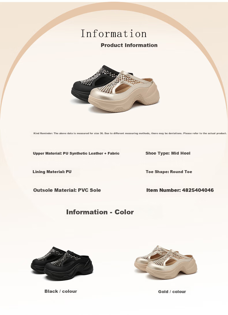 DAPHNE Women's Thick Sole Open Toe Sandals Spring 2026 New Height Increasing Slip-On Half Slippers Platform Shoes 4