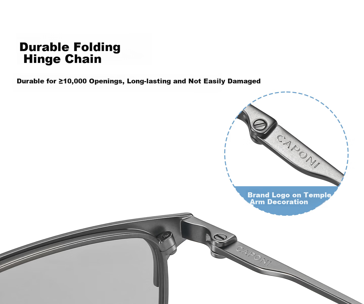 CAPONI Polarized Men's Brow Frame Photochromic Sunglasses Day and Night Driving UV Protection Anti-Glare Fishing Sunglasses 28