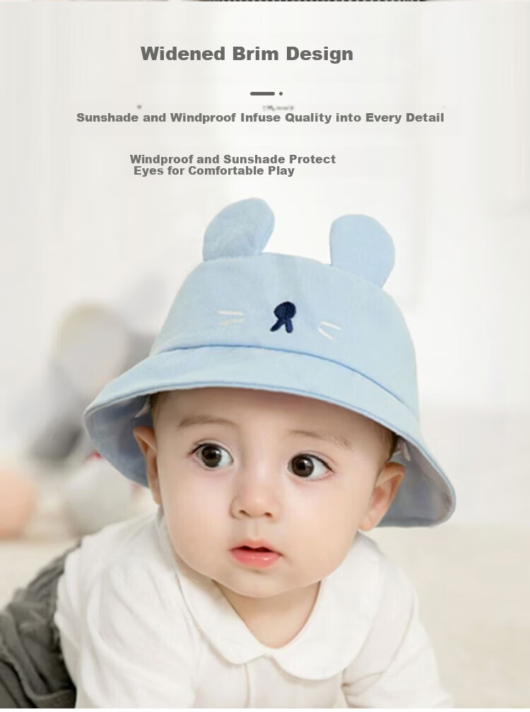 9i9 Baby Summer Mesh Fisherman Hat Sun Protection Breathable Bucket Hat for 0-2 Years A160 Blue 15