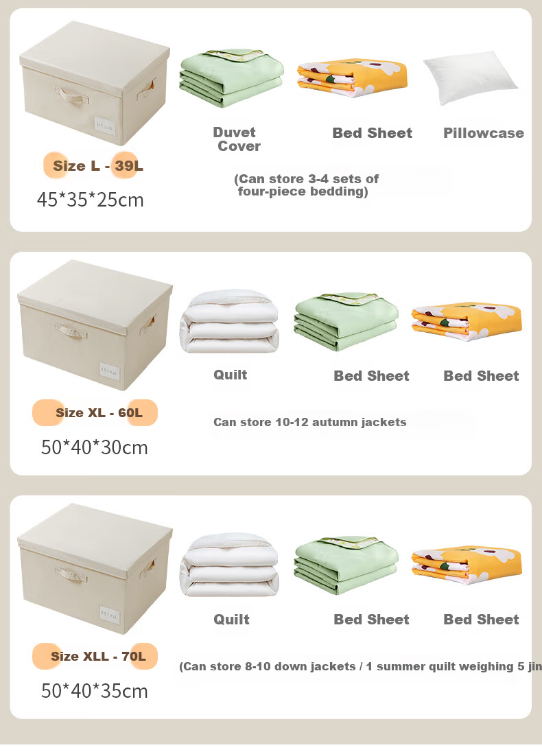KATEI STORY Japanese Wardrobe Storage Basket Clothes Storage Box Fabric Storage Basket Foldable Storage Basket Clothing Storage Box 12