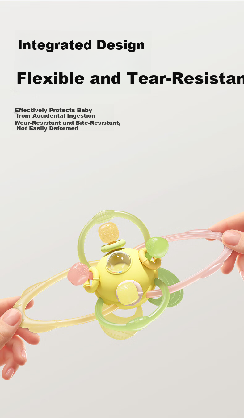 Babybox Manhattan Ball Hand Grasp Toy for Babies 0-6 Months Teething Chewable Grip Training Toy 7