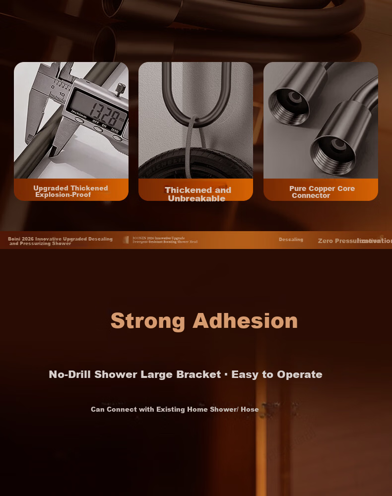 BOONEN High-Pressure Shower Head Large Panel Handheld Shower Faucet Water Heater Booster Showerhead 19