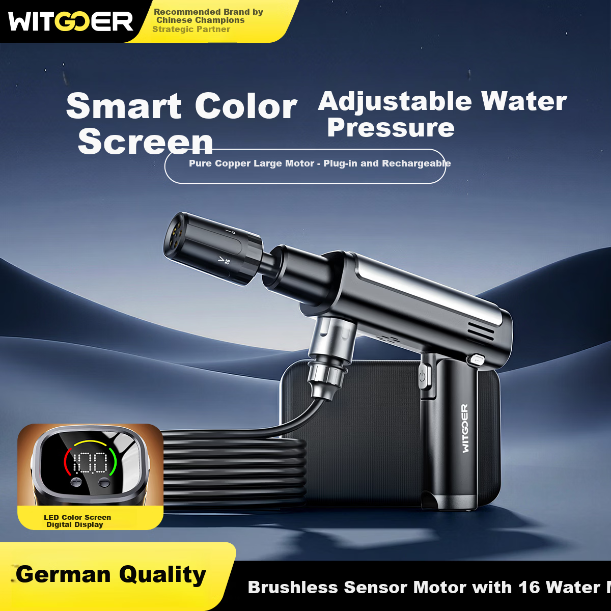 Zhiguozhe Car Wash Machine High-Pressure Home Use Water Gun Powerful Cleaning Spray Wireless Lithium Battery Portable Tool