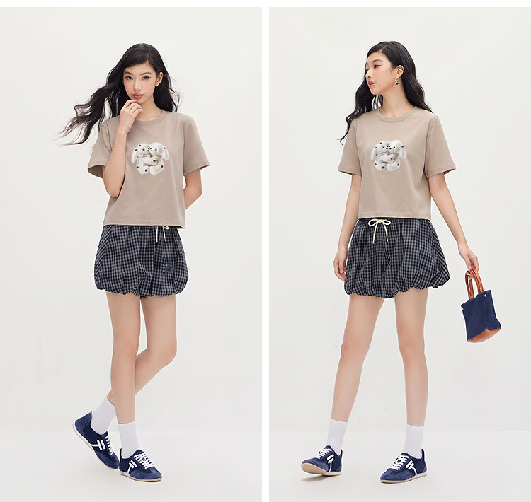 Semir Women's Short Sleeve T-Shirt Summer Crop Printed Slim Fit 2026 Design Pullover 10A326100005 23