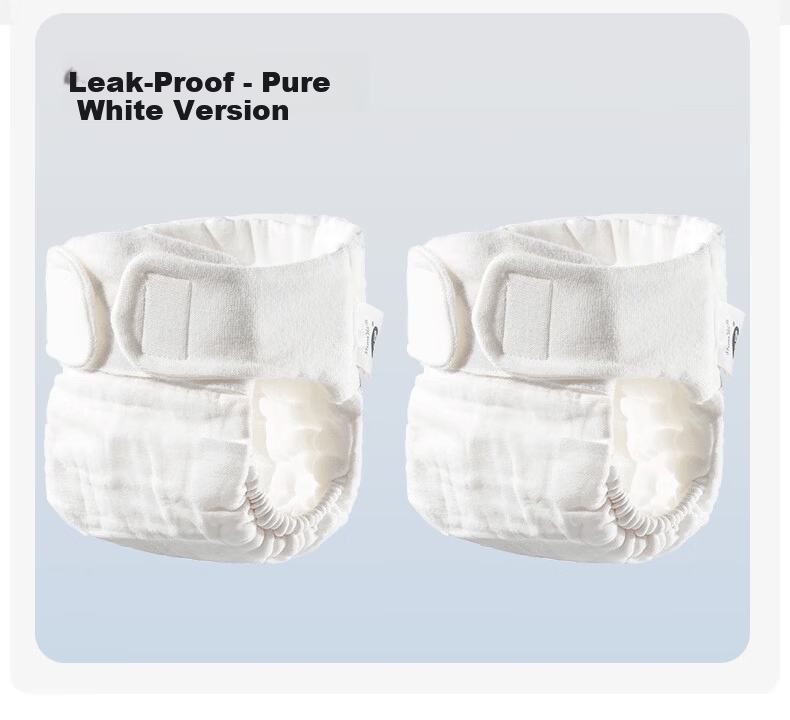 OUYUN Baby Washable Cotton Diaper Potty Training Pants Newborn White M 25