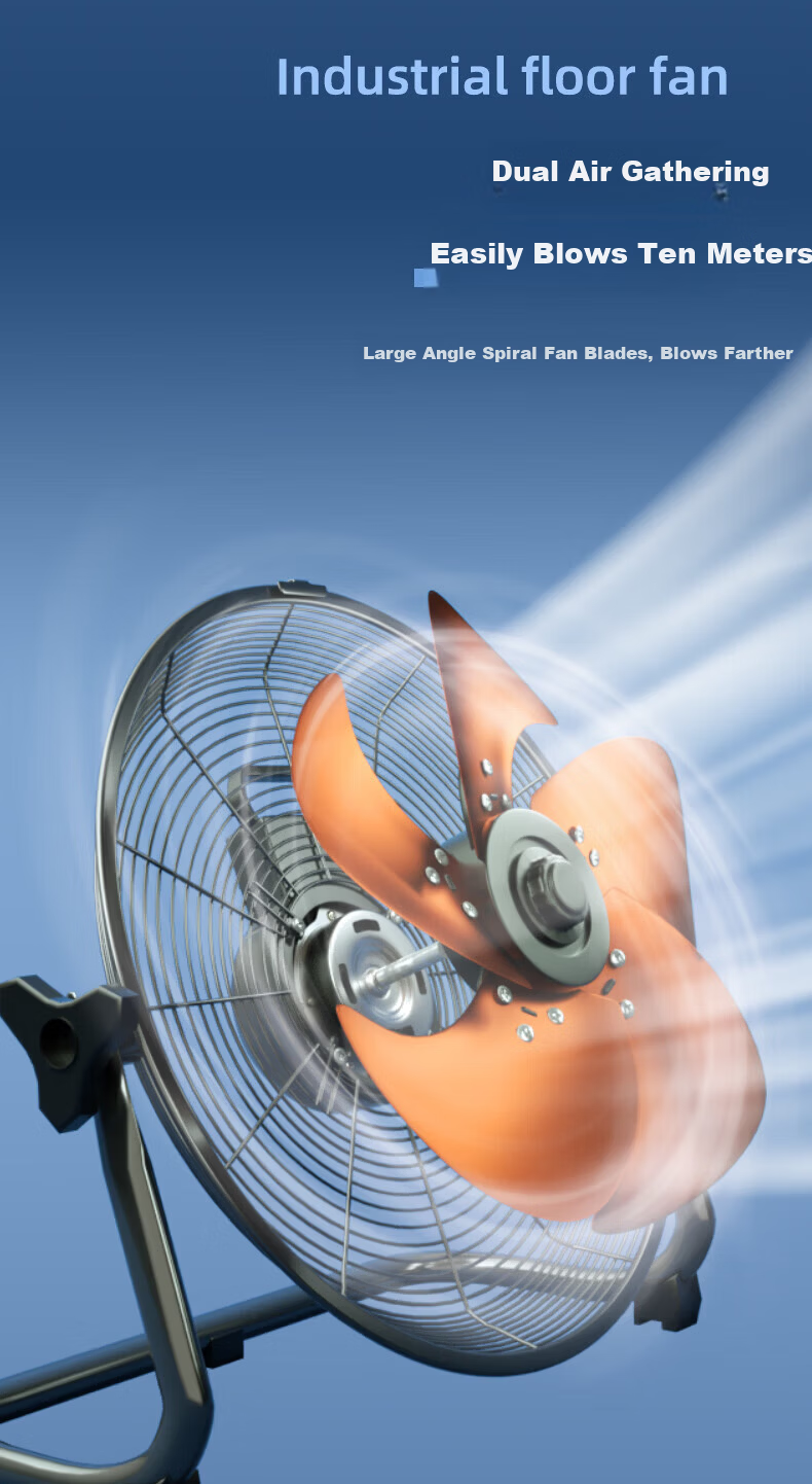 AUX Industrial Floor Fan 20-inch High Power Table Fan Commercial Home Use Pure Copper Motor 7