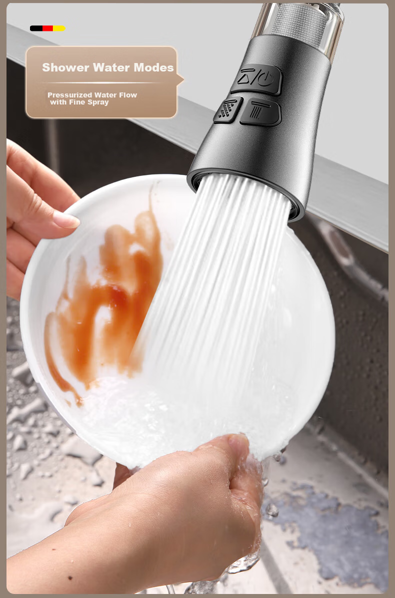 HOMK German Kitchen Faucet Extender Filter Splash-proof Universal Sink Connector Aerator 6