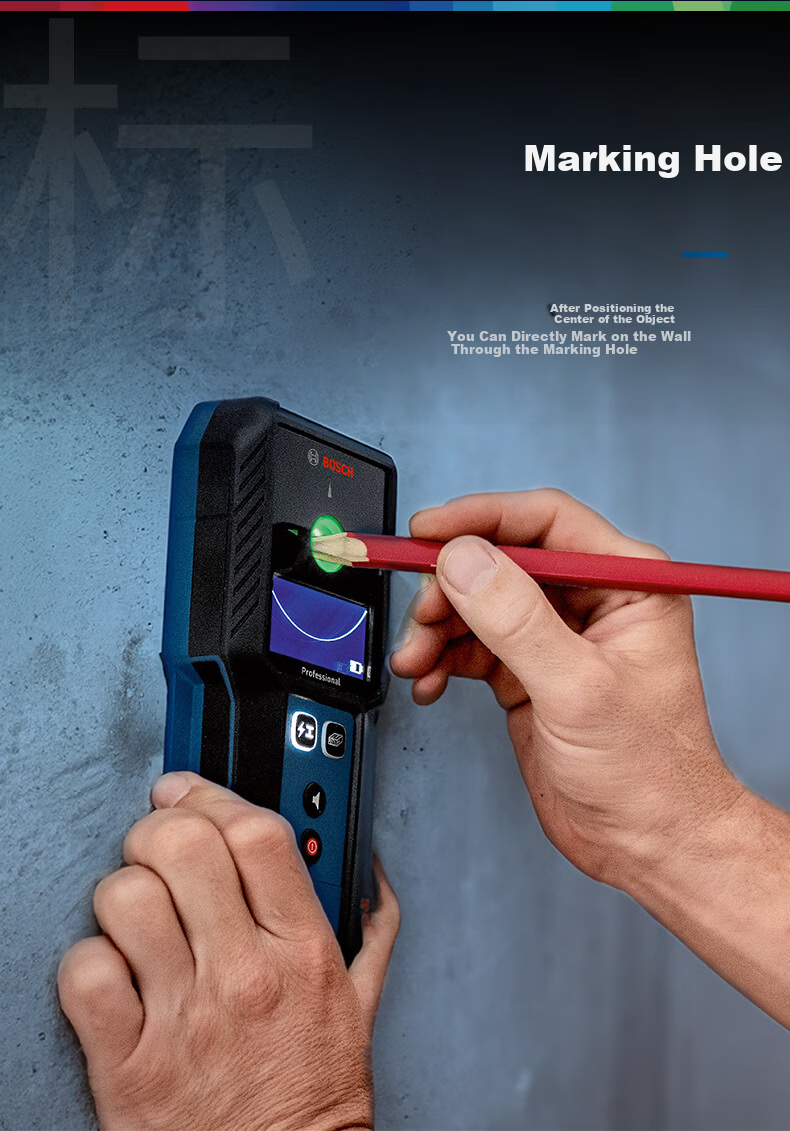 BOSCH GMS 120-27 Multifunction Wall Scanner Detector for Metal and Wood, Waterproof and Dustproof, 120mm 9