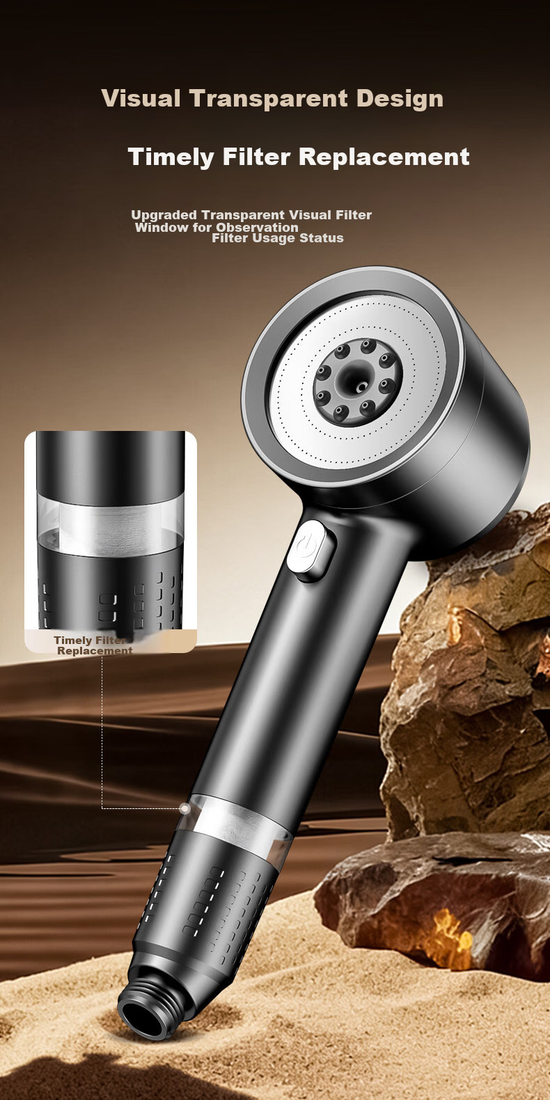 WUZORY [Germany] High-Pressure Shower Head Powerful Bathroom Multi-Function Handheld Shower Sprayer 22