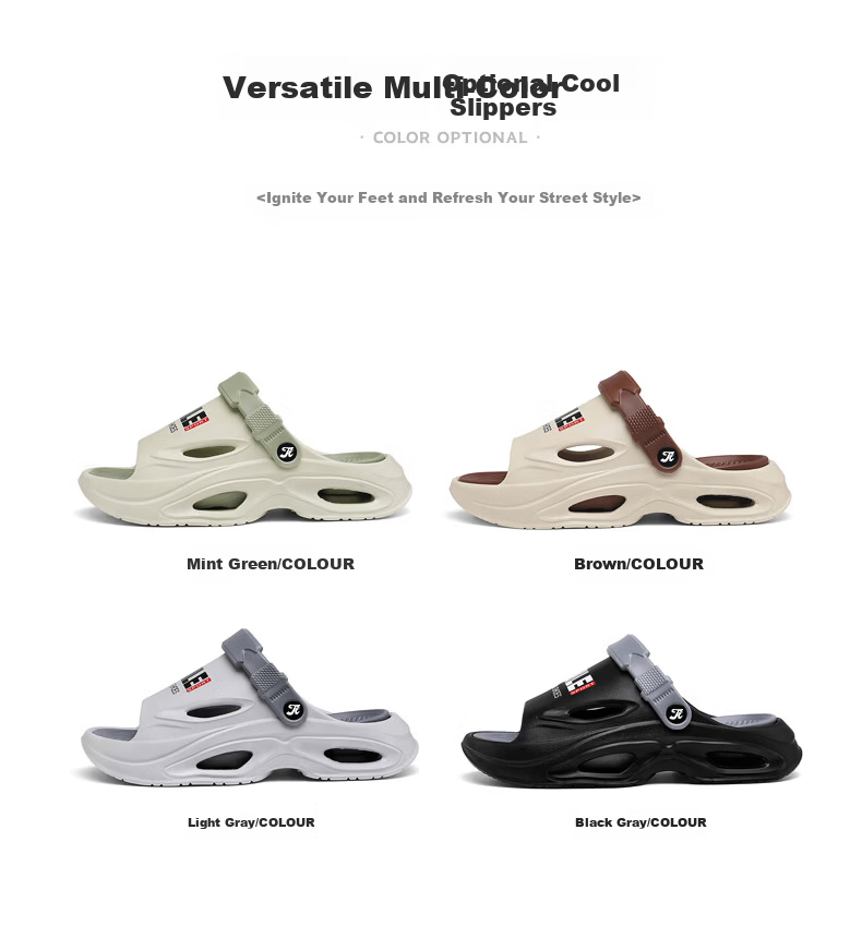 TonLion Men's Sandals 2026 Summer Comfortable Hollow Shoes Thick Sole Casual Slippers Black Size 42-43 1