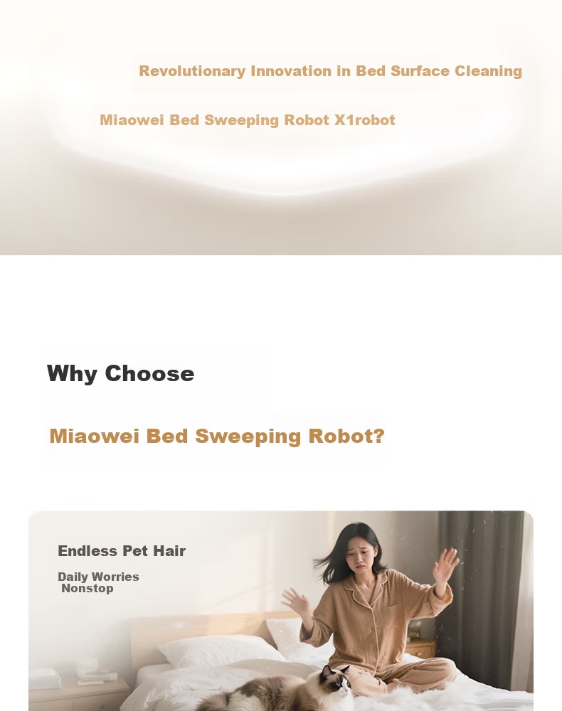Miaowei Fully Automatic Bed Sweeping Robot Mite Removal Vacuum Cleaner UV Sterilization Pet Hair Cleaning Wireless Dark Gray 6
