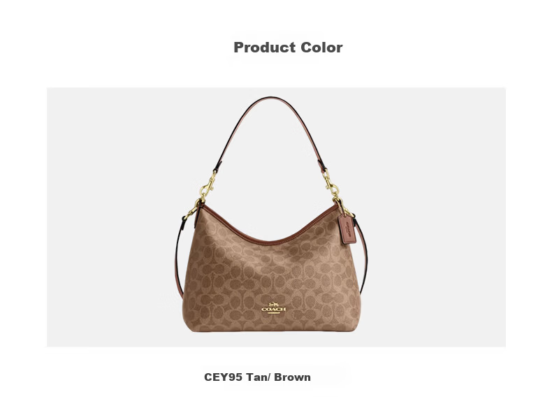 COACH Women's LAUREL Large Crossbody Hobo Bag Brown Yellow Upgraded CEY95 Gift 4
