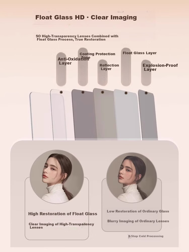 Musangfu Self-Adhesive Full-Length Wall Mirror for Home Bedroom Dressing Makeup Hanging Mirror 4