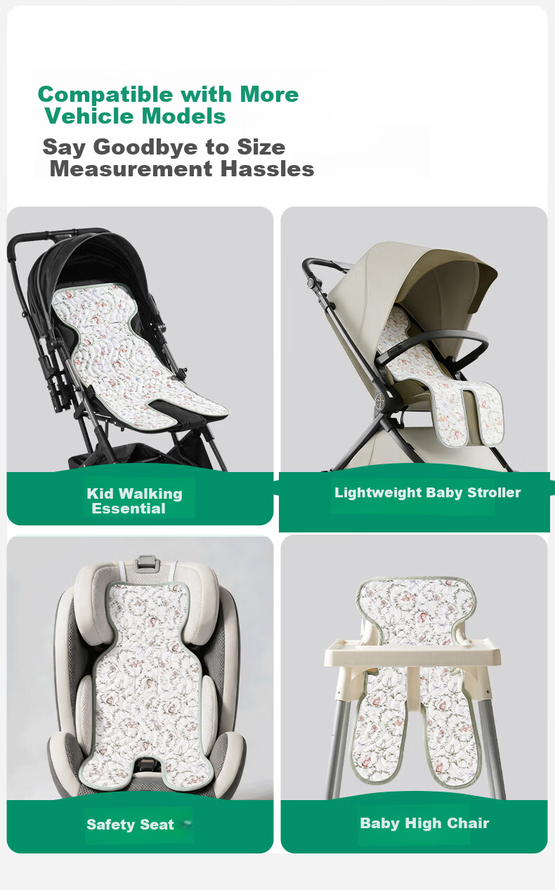 OUYUN Baby Stroller Ramie Cooling Mat Ice Pad Safety Seat Cushion High Landscape Baby Stroller Accessory 72x33 14