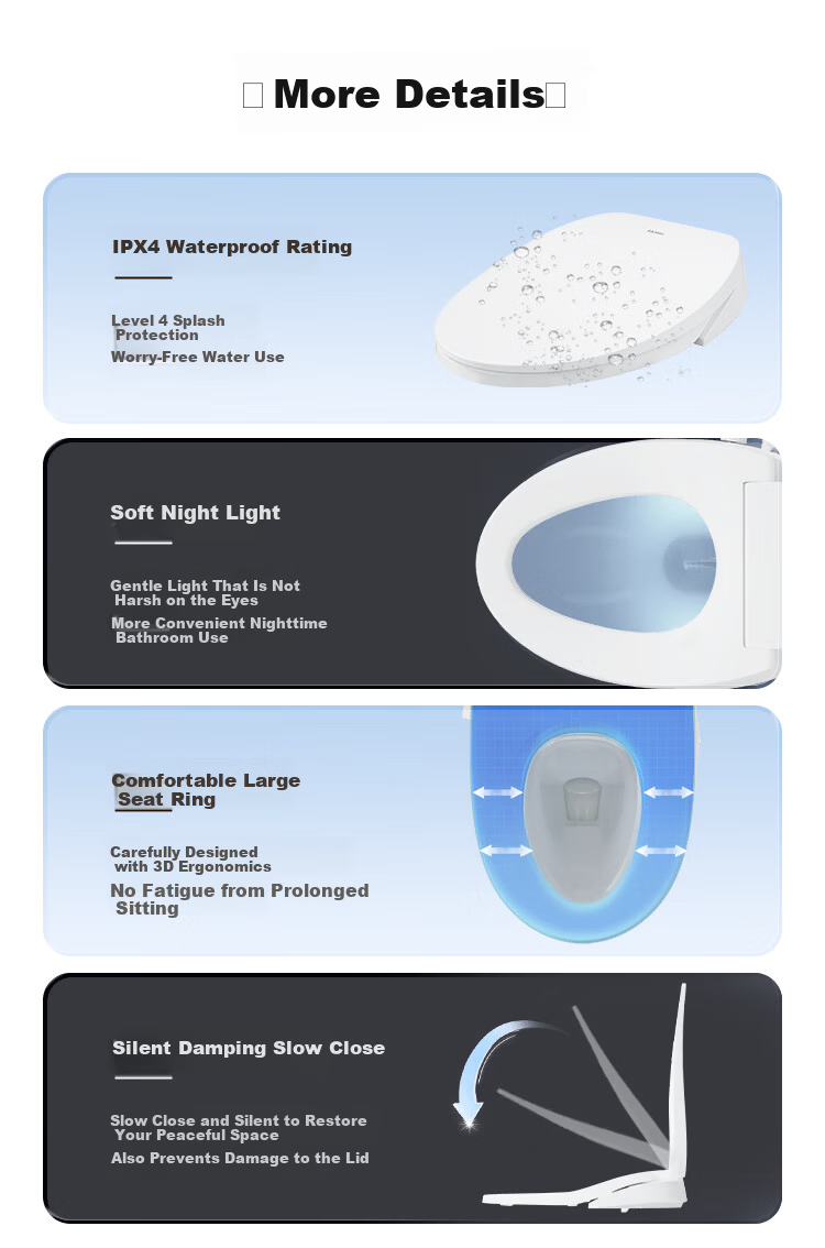 Haier Smart Toilet Seat Cover with One-Touch Knob, Warm Air Drying, Curved Water Tank Compatible with Toilet S5 Upgrade Model 13