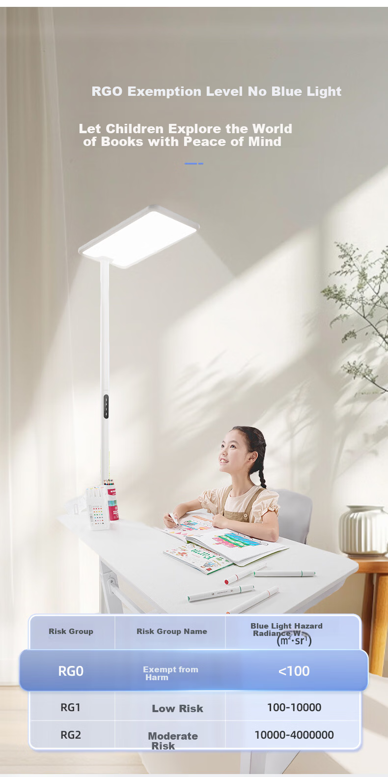 OSRAM Vertical Road Lamp Eye Protection Study Student Reading Floor Lamp Full Spectrum Smart Living Room Study Lamp 14