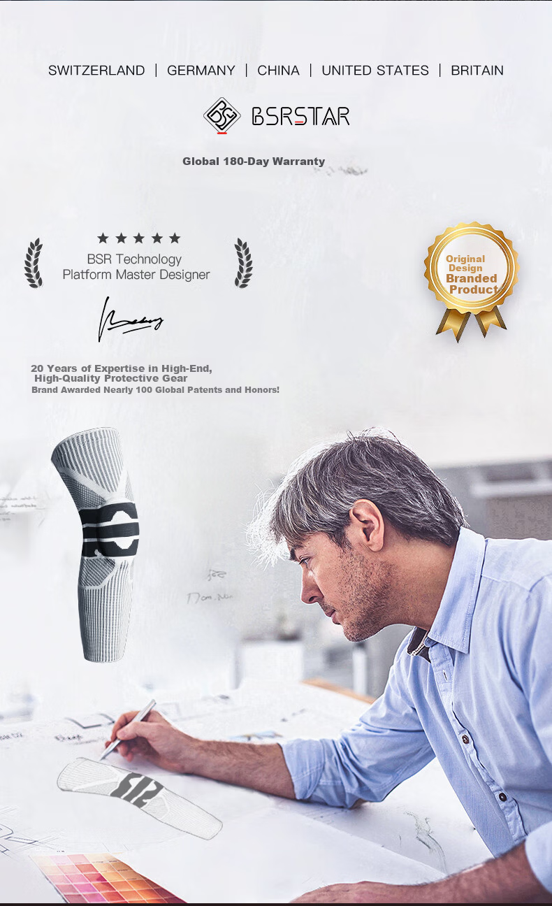 Bestray Knee Brace Warm Arthritis Meniscus Injury Sports Knee Support for Men and Women Elderly Long Tube Anti-Slip Sleeve 1