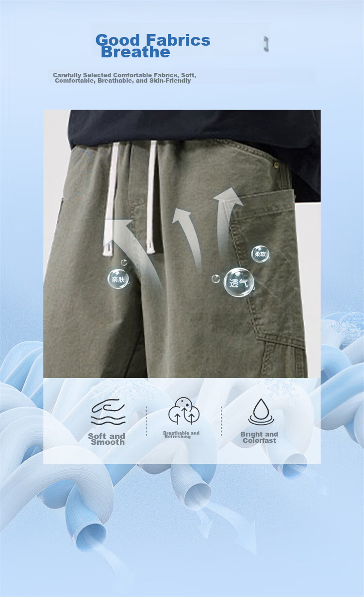 JEEP SPIRIT Men's Pure Cotton Work Shorts Summer Trendy Seven-Point Casual Pants Army Green XL 2