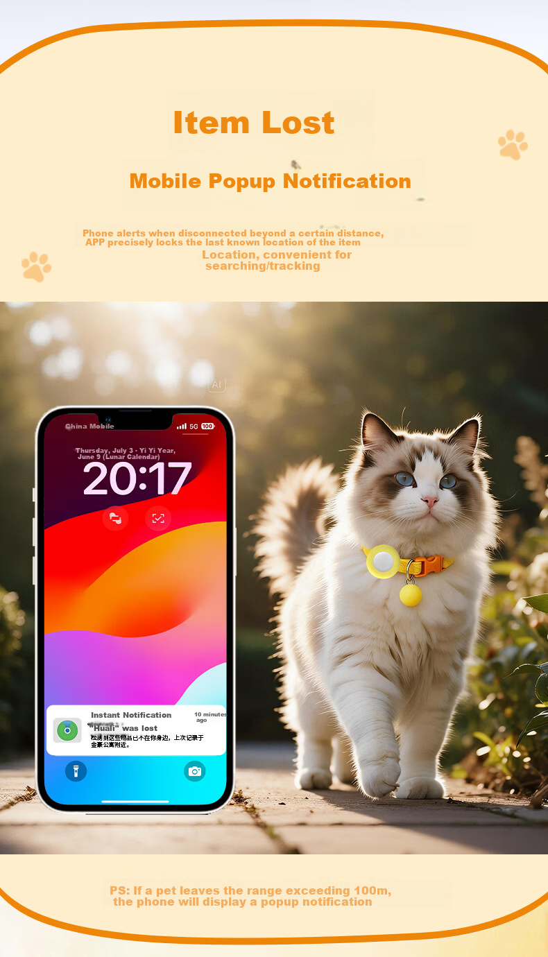 GDGO New Year Limited Edition Apple Anti-Lost Tracker Compatible with AirTag, Anti-Swapping, for Stray Cats and Dogs, Pet Anti-Choking Collar with MFi Certification, Purple 9
