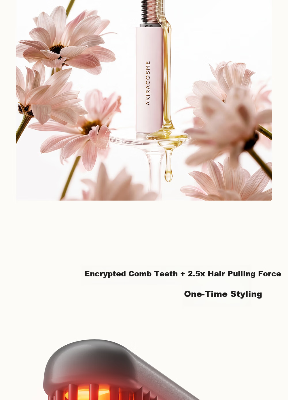 AKiracosme Lipstick Straightening Brush Mini Wireless Portable Negative Ion Constant Temperature Hair Care Home Dorm Lazy High Crown Bangs Comb 520 Gift 03SB Glowing Gold 17