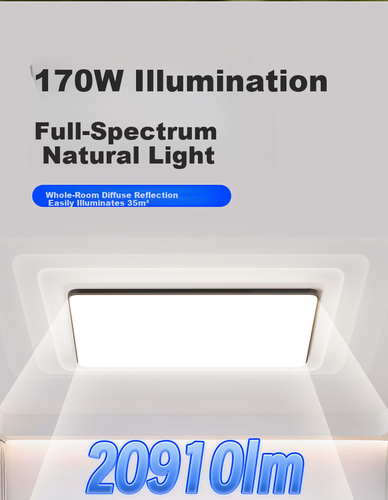 HP Pure Light Eye Protection Ceiling Lamp Modern Simple Whole House Lighting Set Three Bedrooms Two Living Rooms with Fan Zhenzhiguang 9