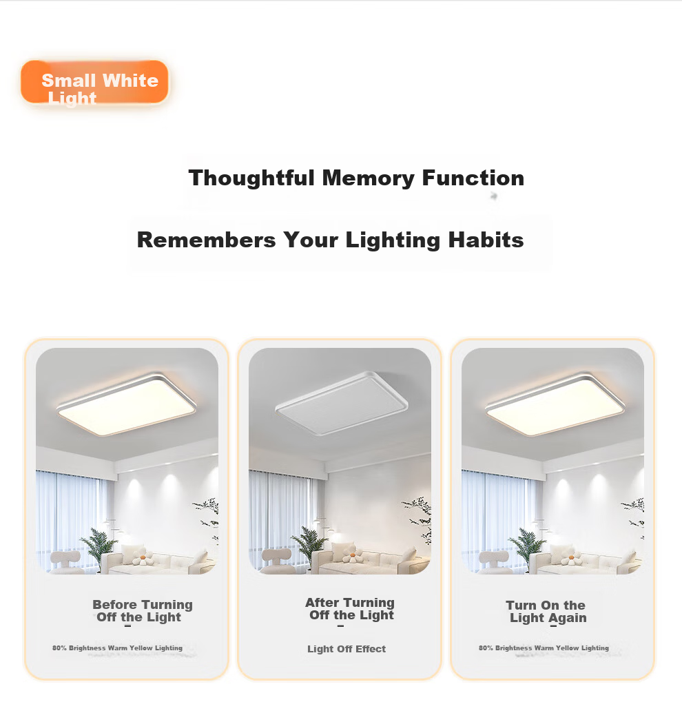 NVC LED Ceiling Light Ultra-thin Large Screen Full Spectrum Smart Quick-install Comfortable Square 48W for Living Room 16
