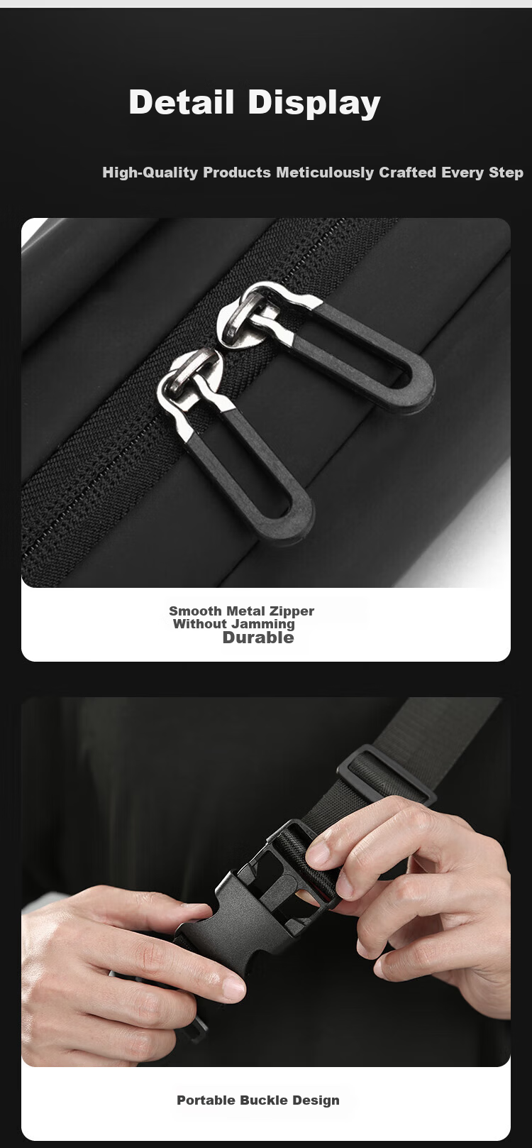 LOHAS Travel Crossbody Bag Men Chest Bag Men's Single Shoulder Bag Male Shoulder Bag Cycling Large Capacity Commuter Functional Men's Bag 5