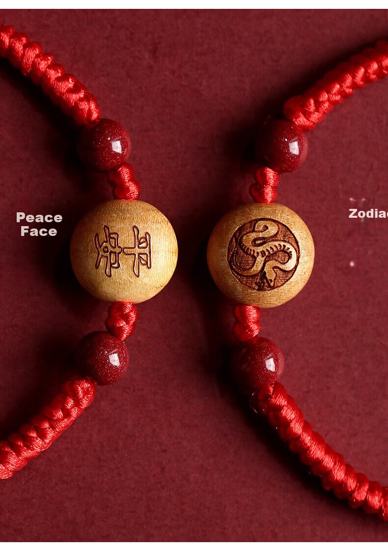 Benming Tang Red String Bracelet for Women Authentic Old Peach Wood Cinnabar Amulet Good Luck Charm High School Exam Blessing Gift Birthday Present for Girlfriend 14