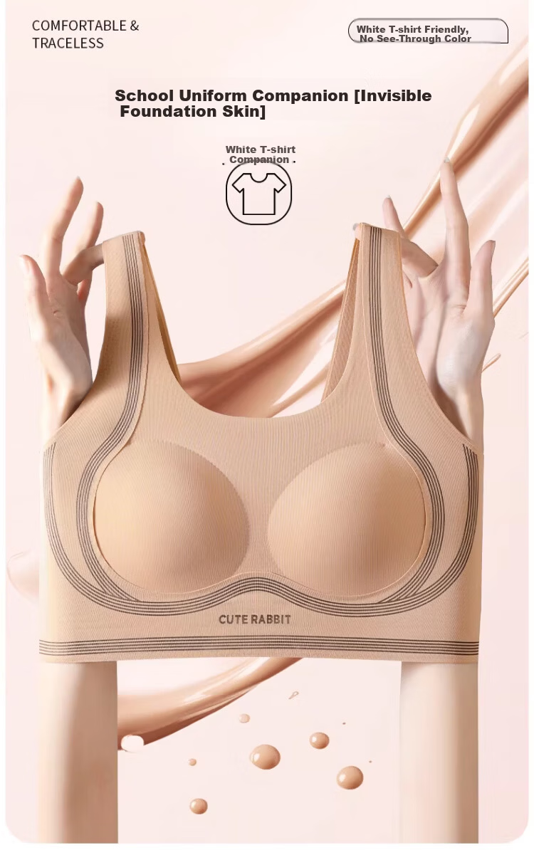 GUJIN 2-Pack Foundation Skin Tone Girls' Underwear Development Period Bra Teen Large Child Middle and High School Student Youth Sports Vest L 2