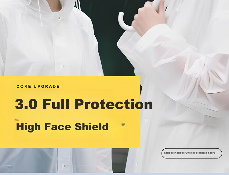 Kelorlock Disposable Raincoat Thickened One-Piece Full-Body Rain Poncho with Large Hood for Adults Portable Outdoor Cycling and Mountaineering 2