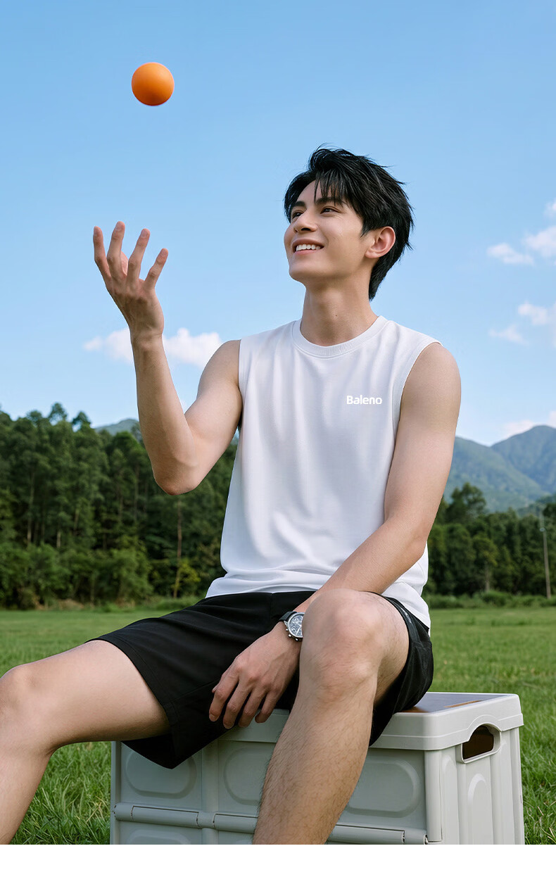 Baleno Men's Summer Antibacterial Cooling Breathable Loose Vest Casual Everyday Sleeveless Shirt 17