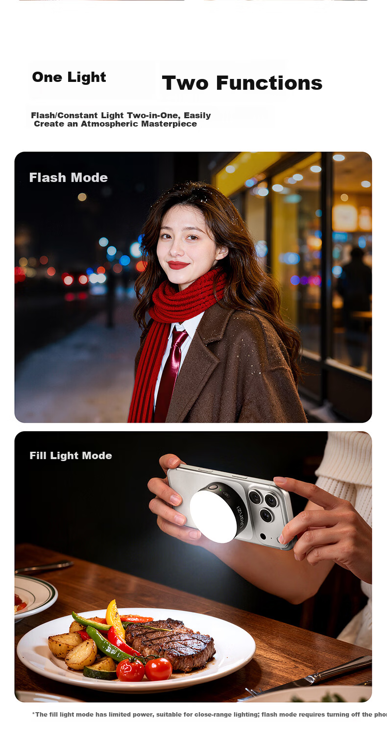 Ulanzi M02 Mini Magnetic Phone Fill Light Universal Live Streaming Soft Beauty Light Selfie Portrait Makeup Ambient Light 3