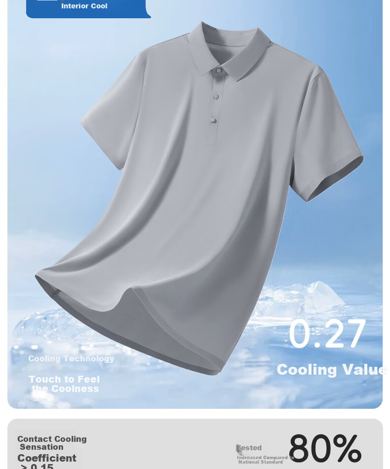 VANCL Men's Summer New Light Business Casual Short Sleeve Cool Sun Protection Ice Silk Seamless Polo Shirt Green L 6