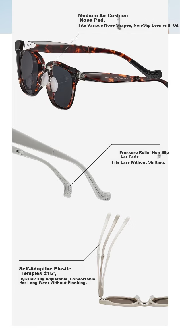 Beneunder Sunglasses Square Round Frame Unisex New Driving Outdoor Travel HD Folding Sunglasses FD026 14