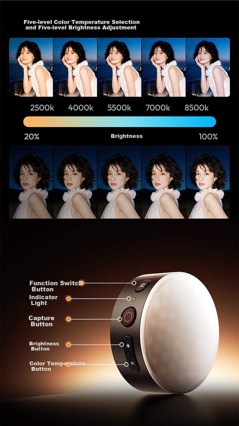 Ulanzi M02 Mini Magnetic Phone Fill Light Universal Live Streaming Soft Beauty Light Selfie Portrait Makeup Ambient Light 8