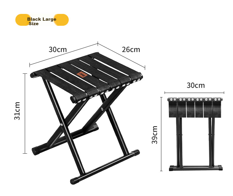 JEEP Folding Stool Portable Outdoor Chair Home Folding Bench Leisure Seat Queue Helper Medium Size Army Green 13