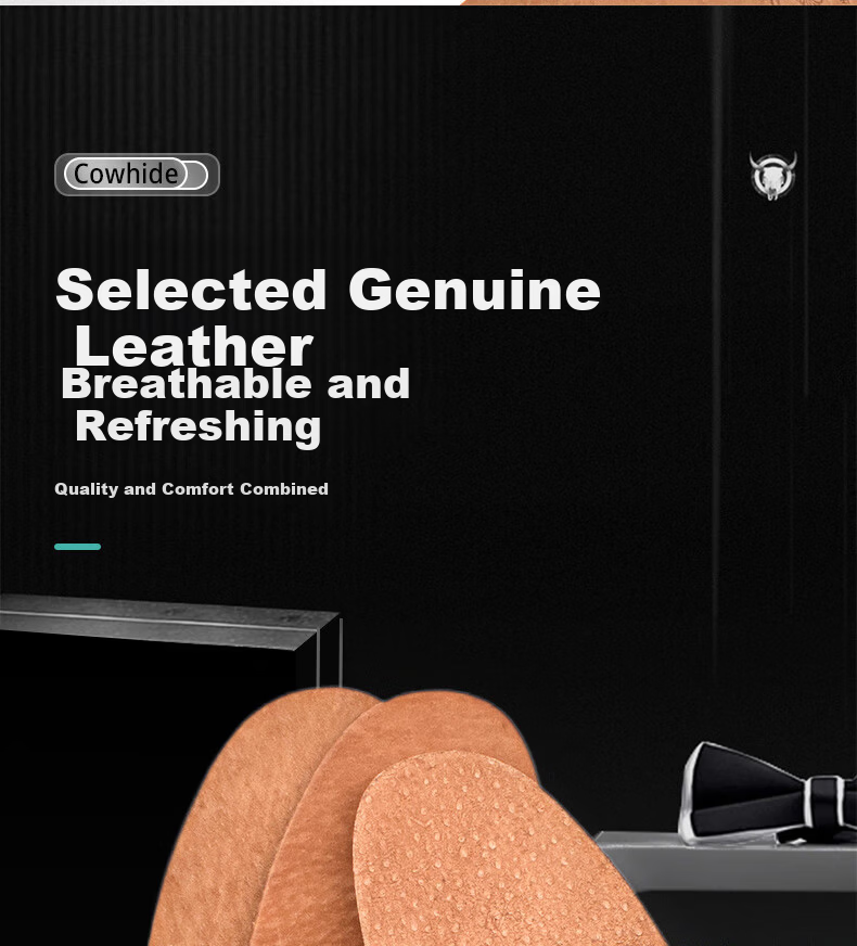 Huabaochi 2 Pairs Genuine Leather Insoles for Men and Women Breathable Sweat-Absorbing Odor-Resistant Ultra-Thin Comfortable Leather Shoe Inserts 2