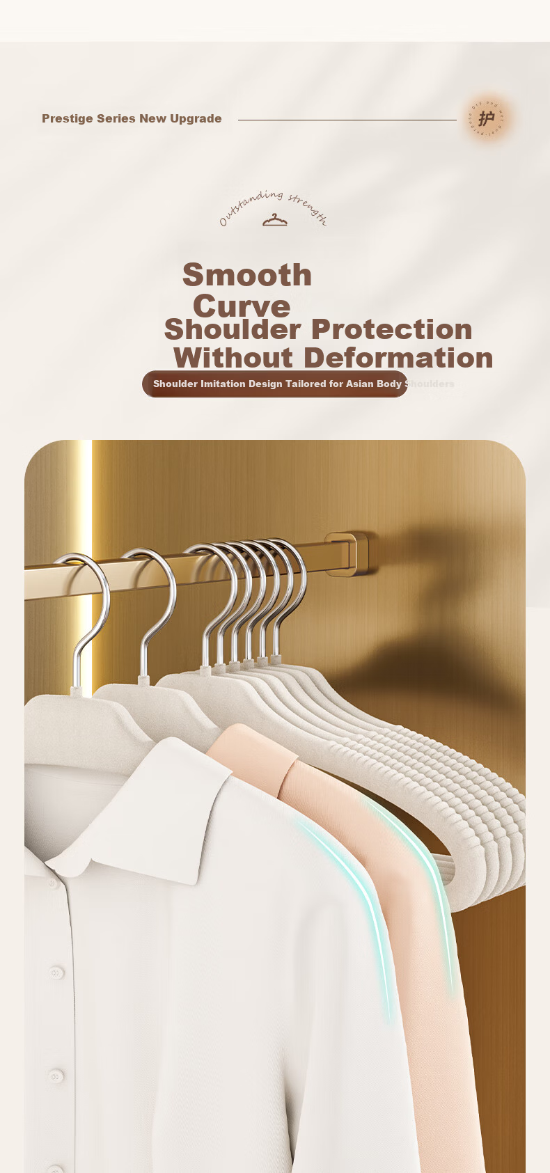 Baicaoyuan Flocked Non-Slip Hangers, Thickened Large Shoulder Protecting Clothes Hangers for Home Wardrobe, 10-Pack 4
