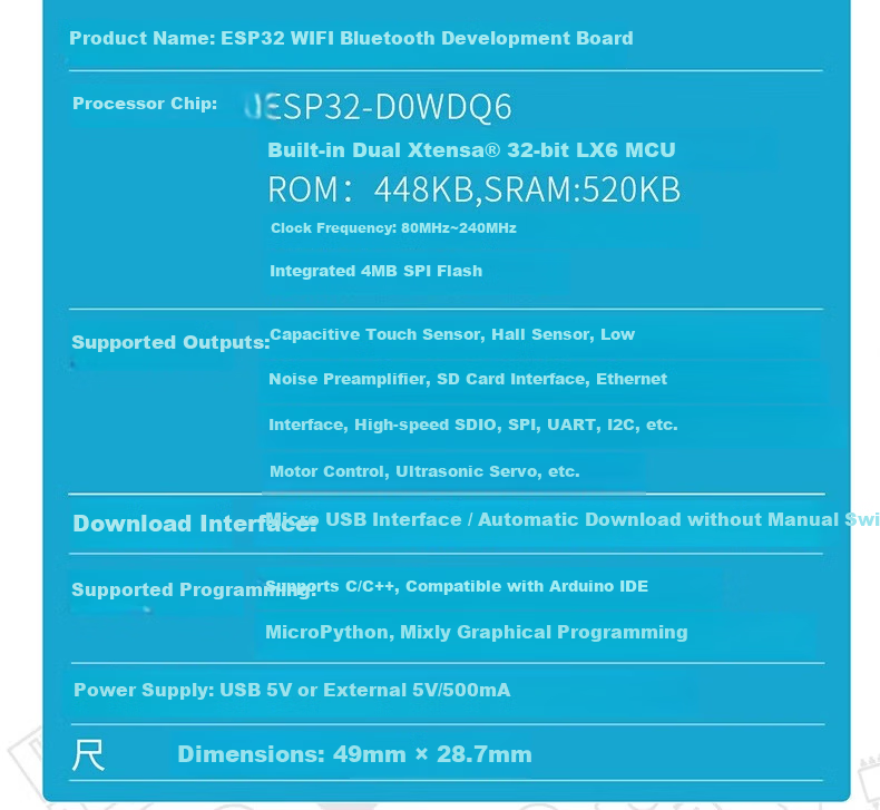 LOBOROBOT ESP32 Development Board IoT Remote Control Misqi Programming Scratch ESP32 Mainboard Kit 24
