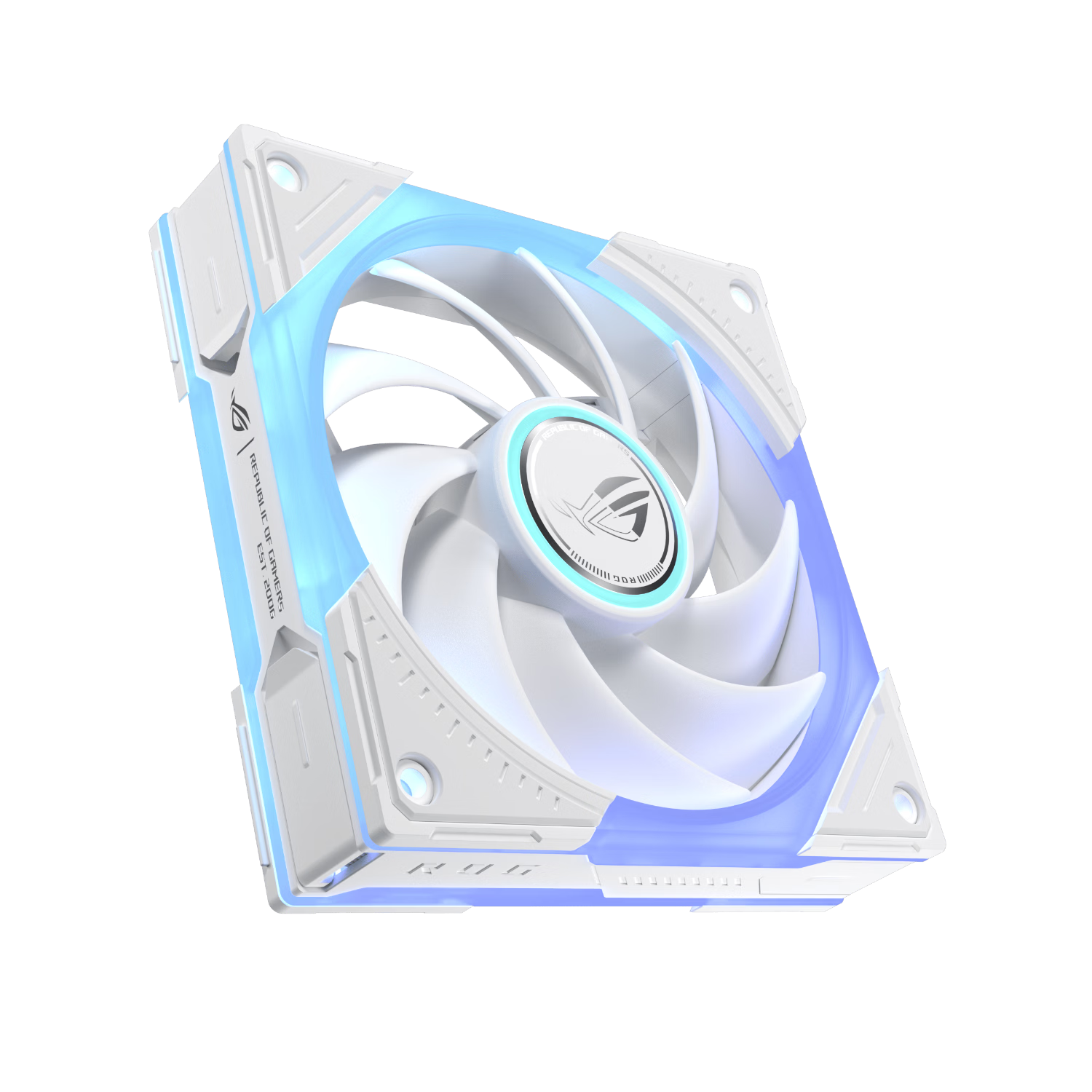 ASUS ROG Fengshen ARGB High-Performance Fan White Triple Pack High-Strength Polymer Blades/Three-Zone Independent Lighting Control/FDB Bearing/30mm Thick Fan