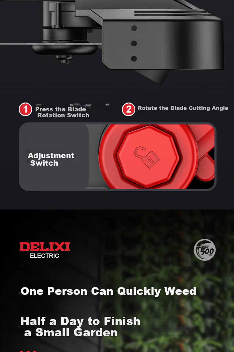DELIXI Electric Cordless Lawn Mower Rechargeable Multifunctional Grass Trimmer Lithium Battery Grass Cutter for Home Use 19