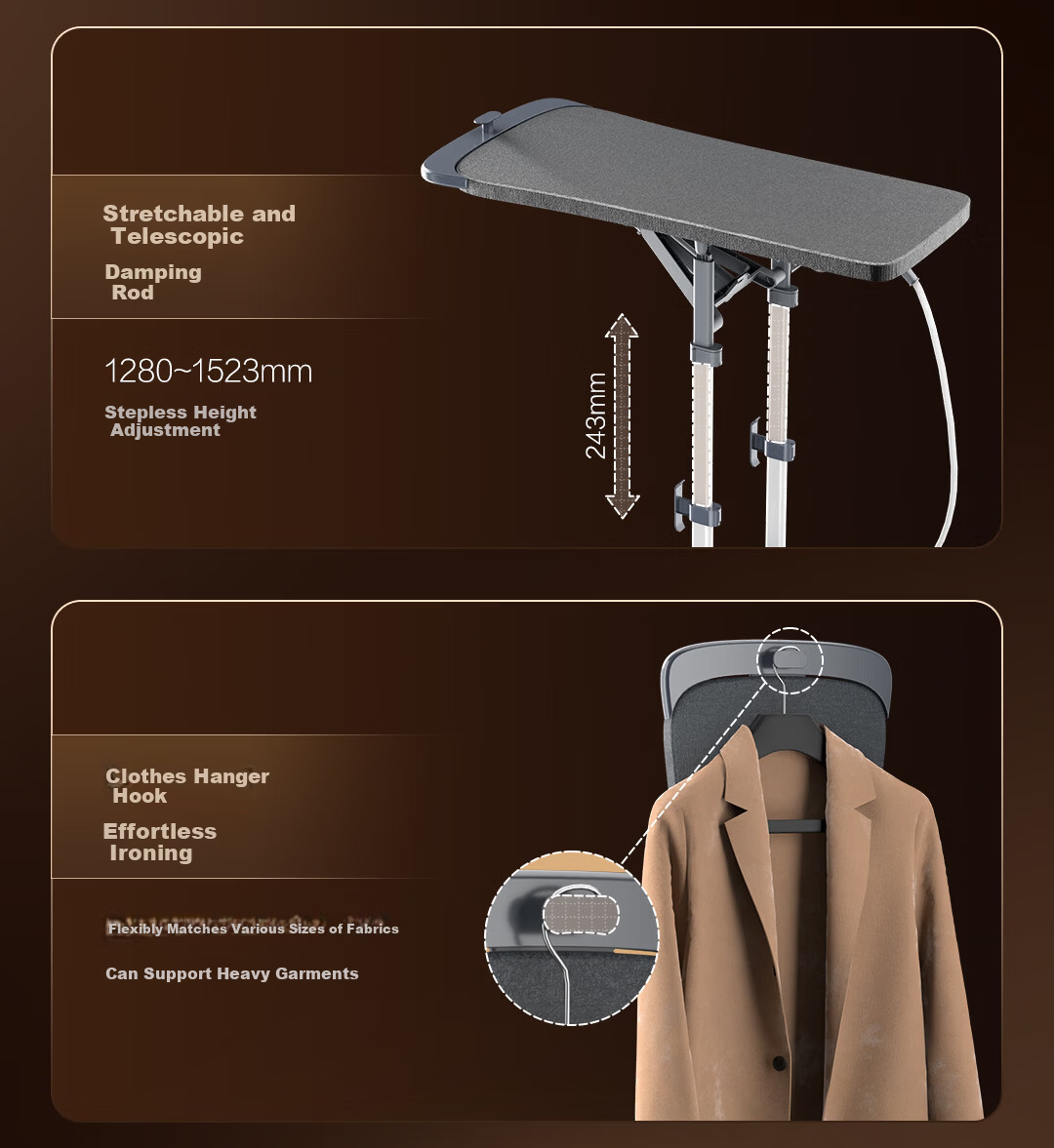 Haier 【Price Protection 618】Shijia Slim Waist Large Ironing Board Vertical Garment Steamer HY-VD2528(G) 21