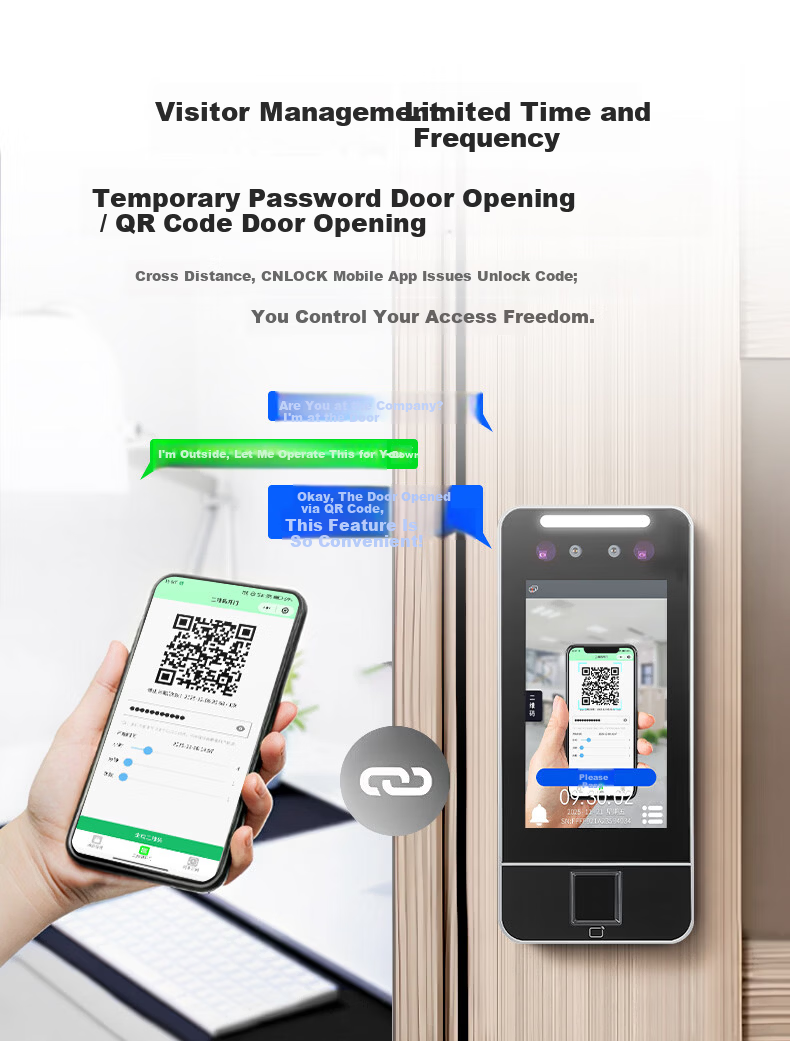 Dongwei Facial Recognition Access Control All-in-One Attendance Machine with Palmprint, Fingerprint, IC Card, Password, Office Remote Mini Program, LAN, 5-inch Display 2