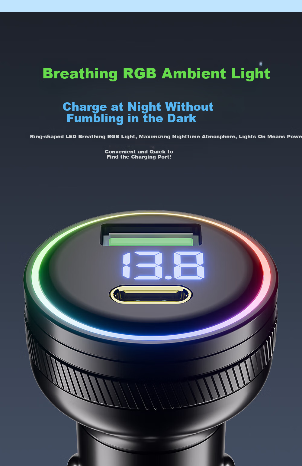 Newsmy 100W Car Charger Super Fast Charging Compatible with OnePlus Realme Huawei Supports OPPO/VIVO Dual Port Fast Charging 6